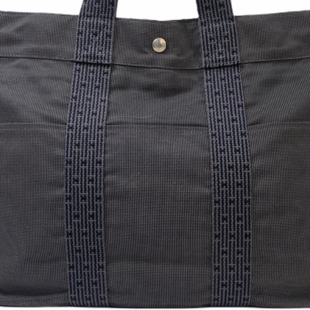 Hermes Canvas Herline MM Tote Grey Bag